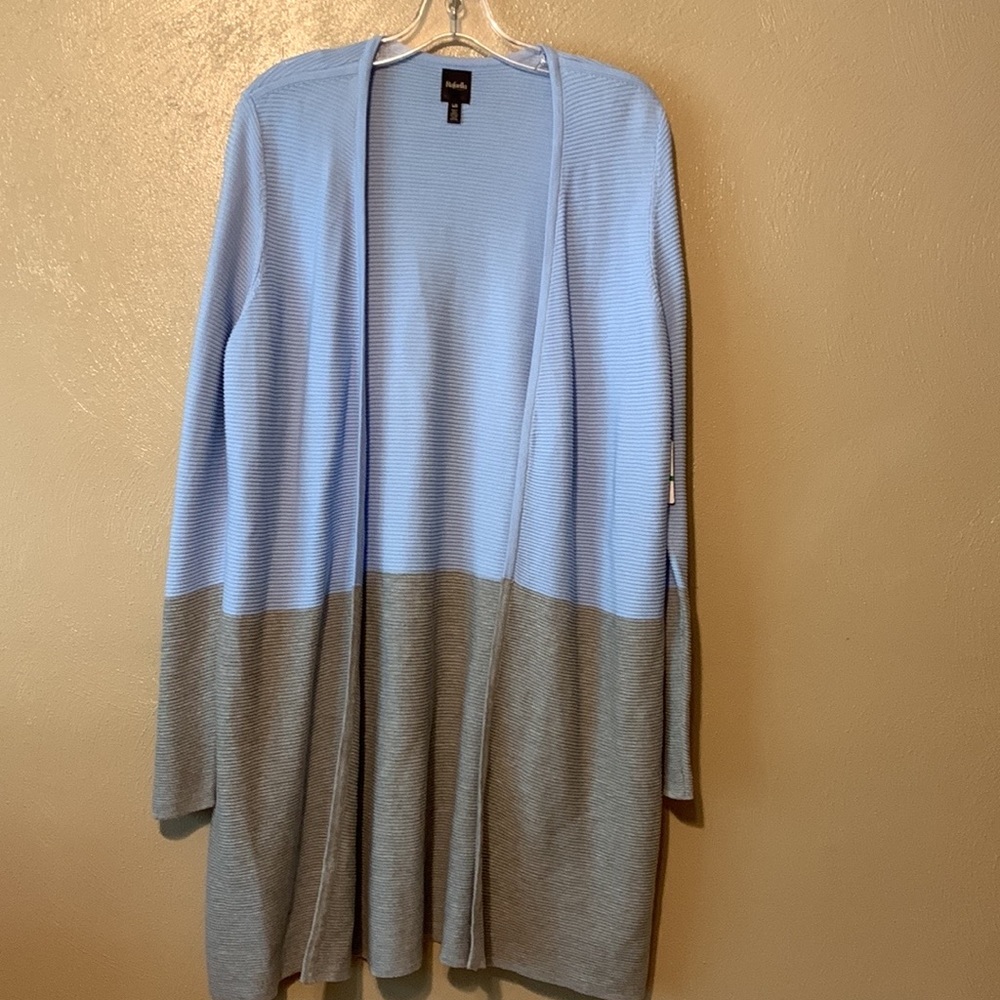 Rafaella size L Chambray blue gray long sweater size L